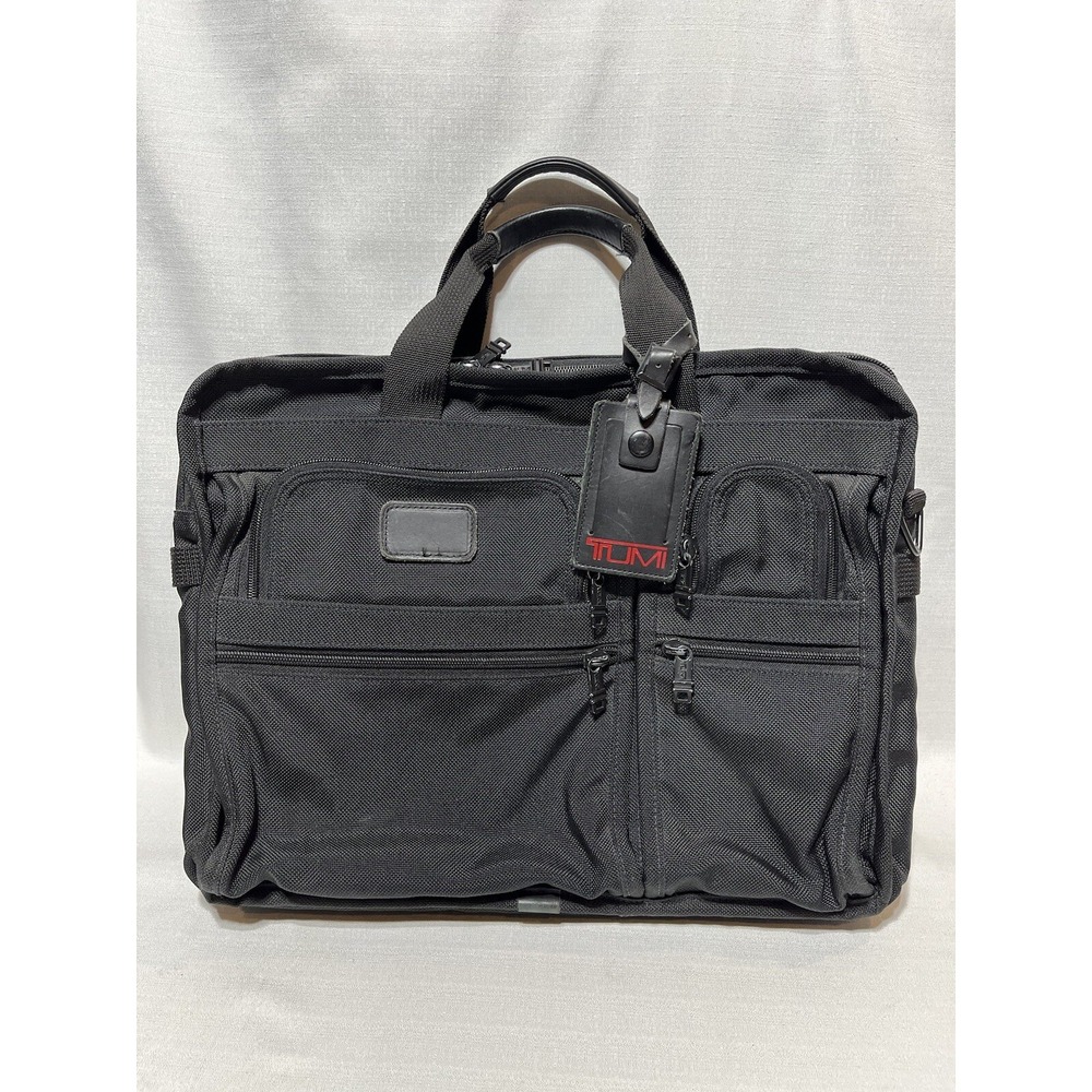 Tumi 18" Expandable Laptop Briefcase 2621D3 Black Balistic Nylon Bag Luggage